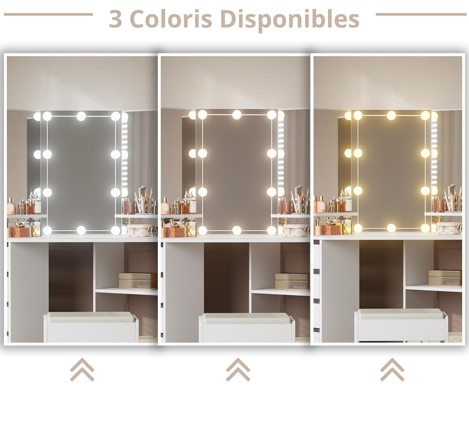 Coiffeuse de Coin avec Lumières LED