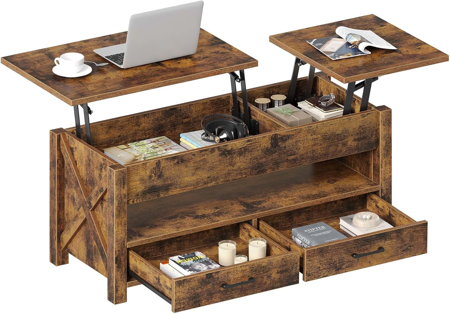 Table de Salon avec Plateau Relevable