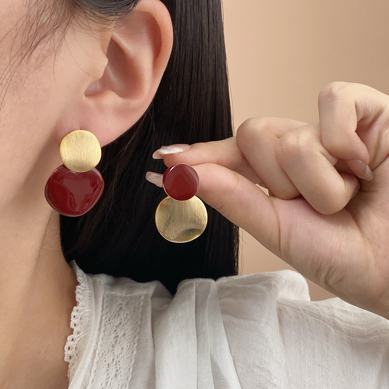Niche Design Color-blocking Earrings For Women